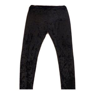 🆕 Adam Levine velour solid black stretchy leggings size large pull on